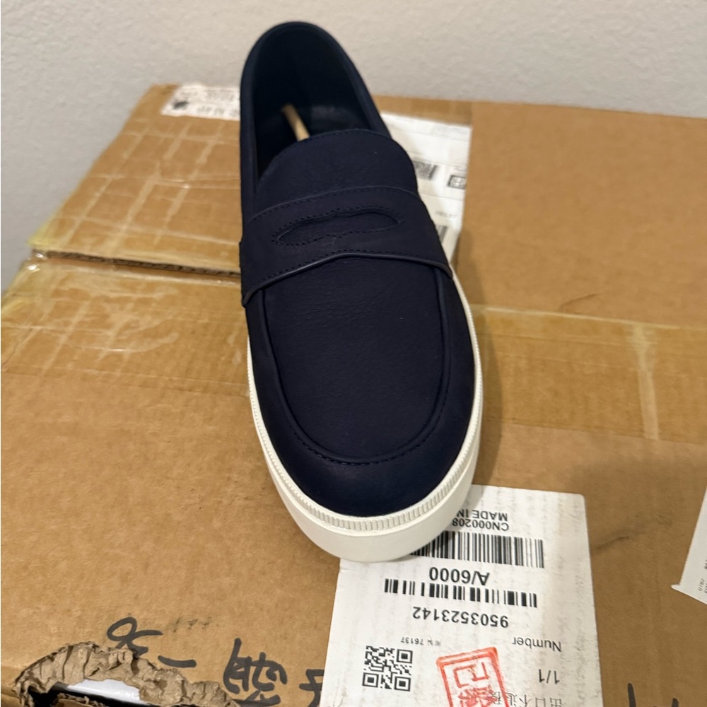 Bally Men's Dark Blue Slip-On Loafers